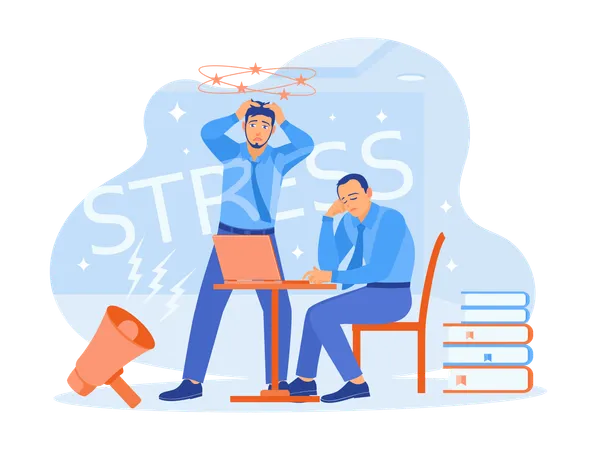 People who experience stress at work  Illustration