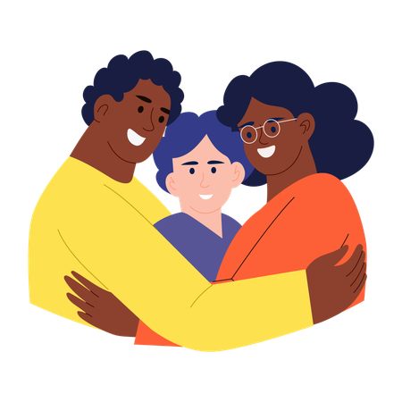 People with adoptive family  Illustration