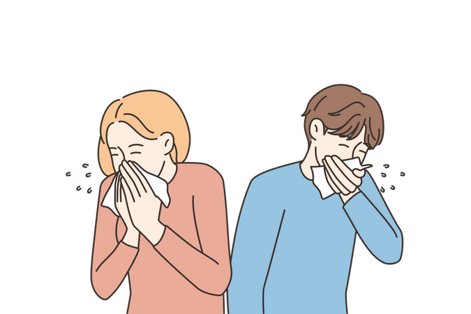 People with cold  Illustration