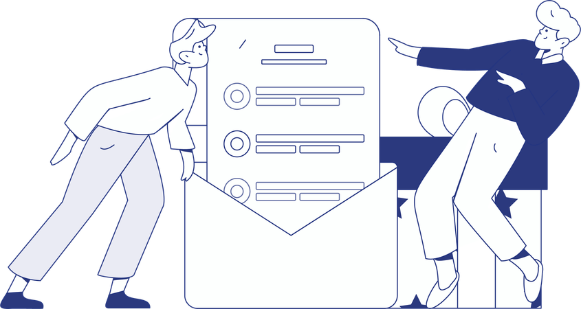 People with Customer Survey Tools  Illustration