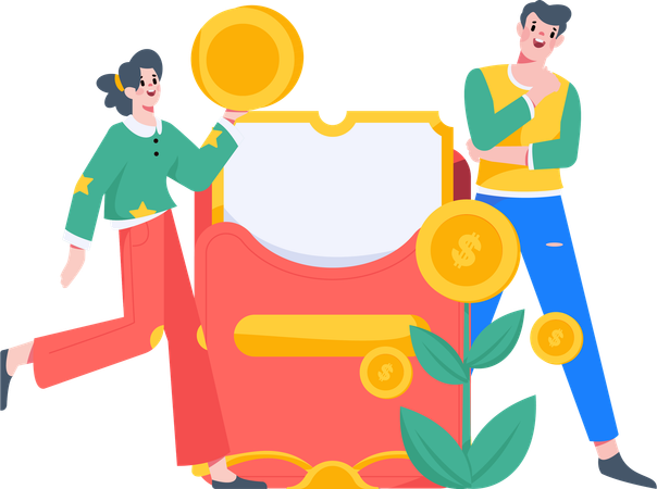 People with envelope  Illustration