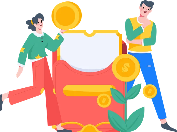 People with envelope  Illustration