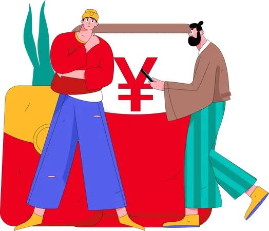 People with gift envelope  Illustration