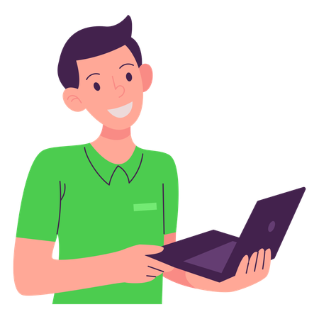 People With Laptop  Illustration