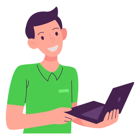 People With Laptop  Illustration