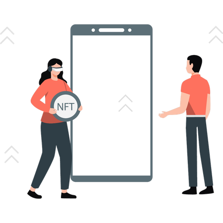 People with nft coin  Illustration