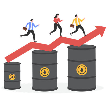People with oil price increases  Illustration