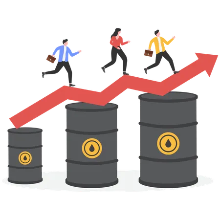 People with oil price increases  Illustration