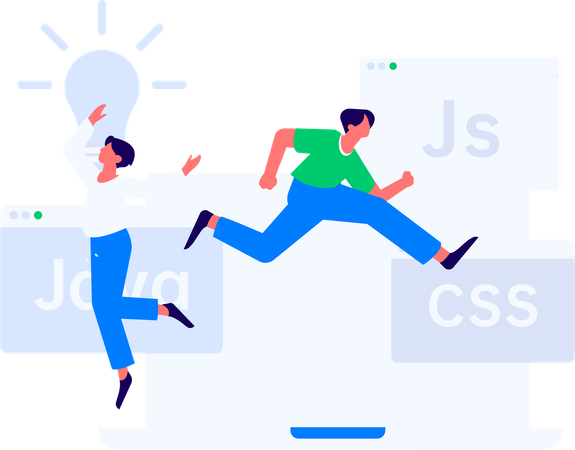 People with online programming idea  Illustration