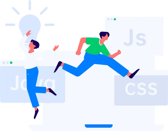 People with online programming idea  Illustration