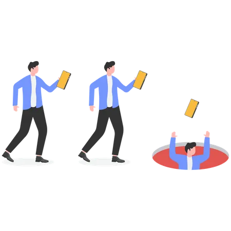 People with social media addiction  Illustration