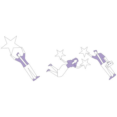People with stars  Illustration