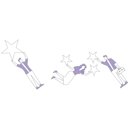 People with stars  Illustration
