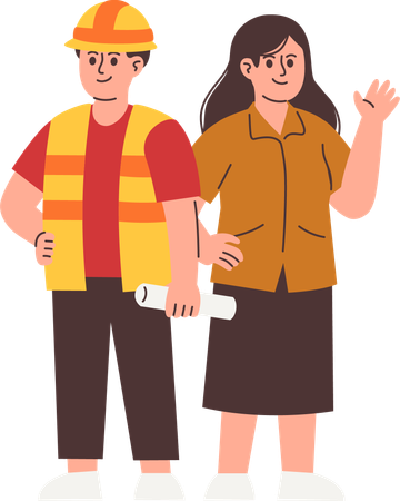 People with Various Occupations standing together  Illustration