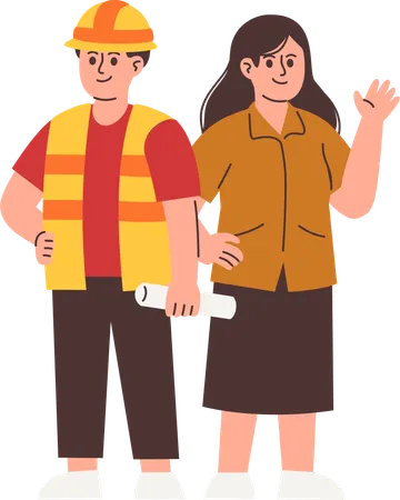 People with Various Occupations standing together  Illustration
