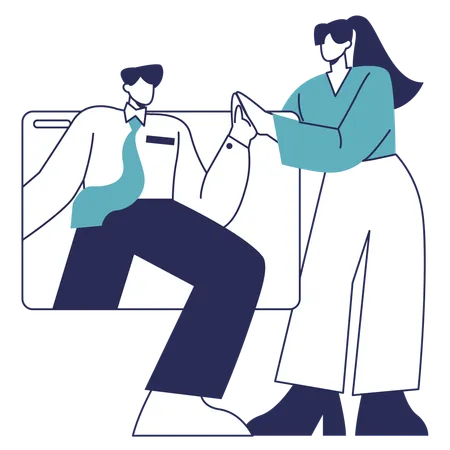 People working as Partnership Network  Illustration