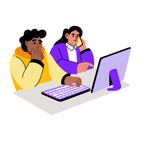 People working as team coordinator  Illustration