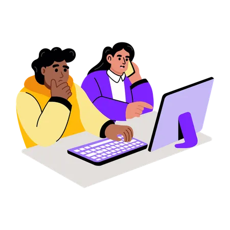 People working as team coordinator  Illustration