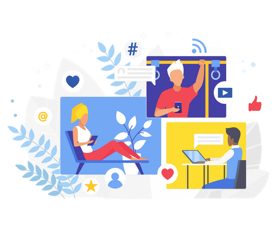People working from home  Illustration