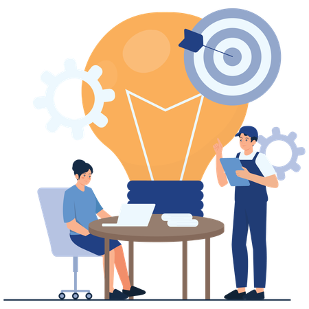 People working in Creative Tech Brainstorming  Illustration