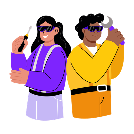 People working in it support  Illustration