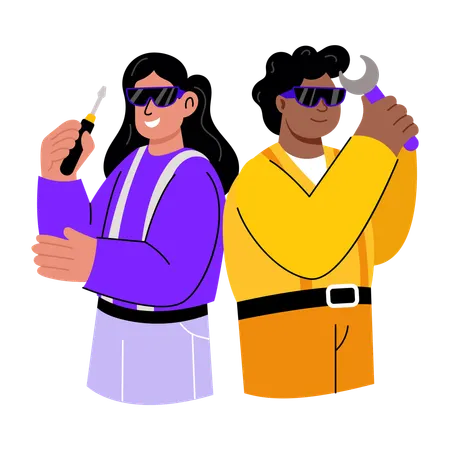 People working in it support  Illustration