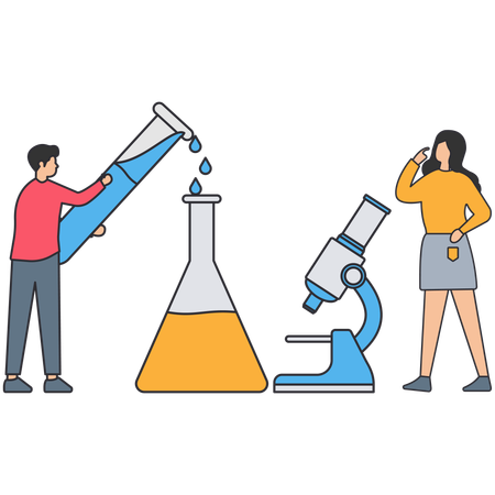 People working in medical laboratory  Illustration