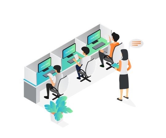 People working in office Illustration
