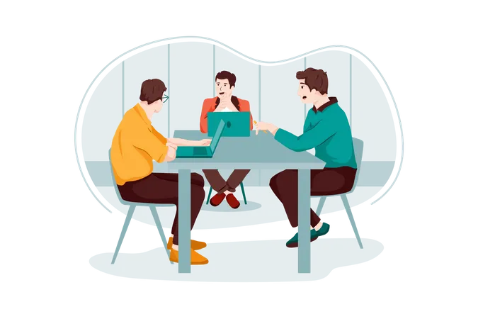 People working in office  Illustration