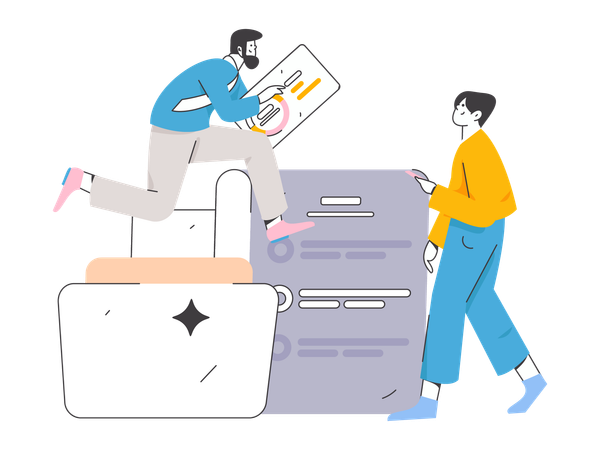 People working in office  Illustration