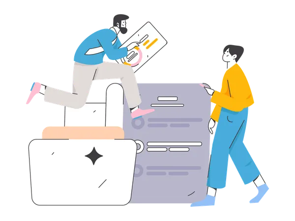 People working in office  Illustration