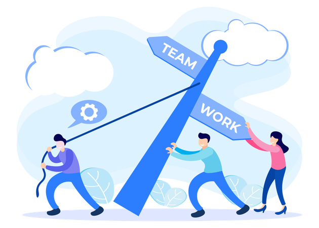 People working in team  Illustration