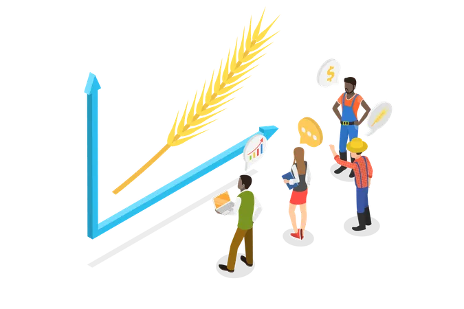 People working on agricultural Businesse  Illustration