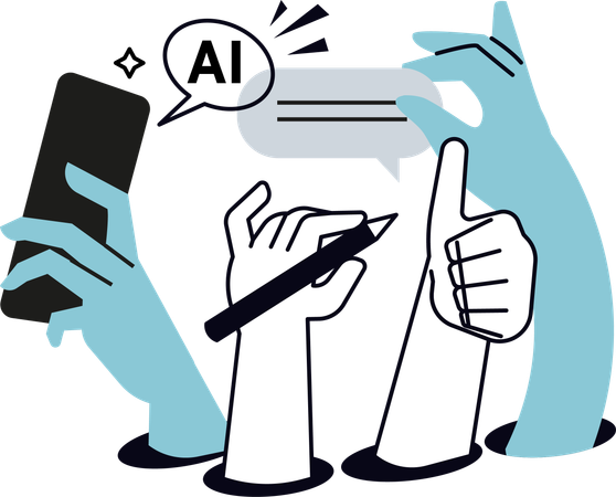 People working on ai technology  Illustration