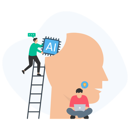 People Working on Ai Technology  Illustration