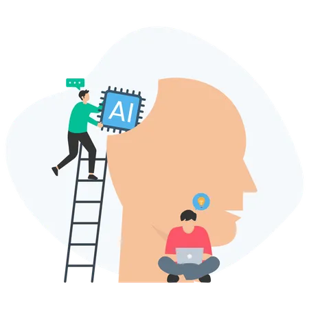 People Working on Ai Technology  Illustration