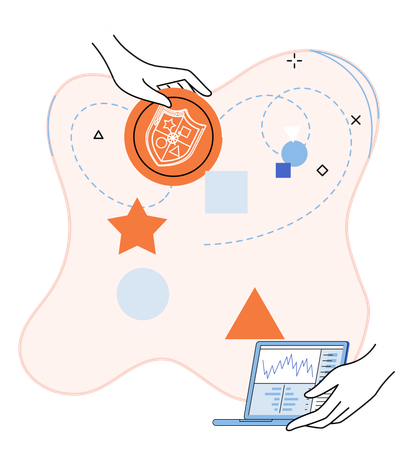 People working on busines data  Illustration