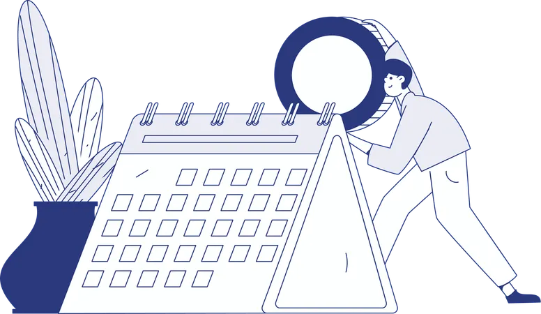 People working on business program  Illustration