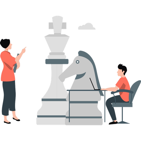 People working on business strategy  Illustration