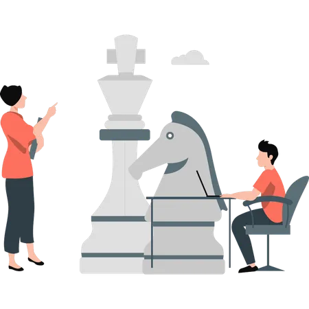 People working on business strategy  Illustration