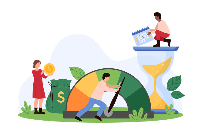 People working on cost optimisation strategy  Illustration