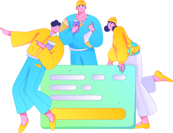 People working on credit score  Illustration