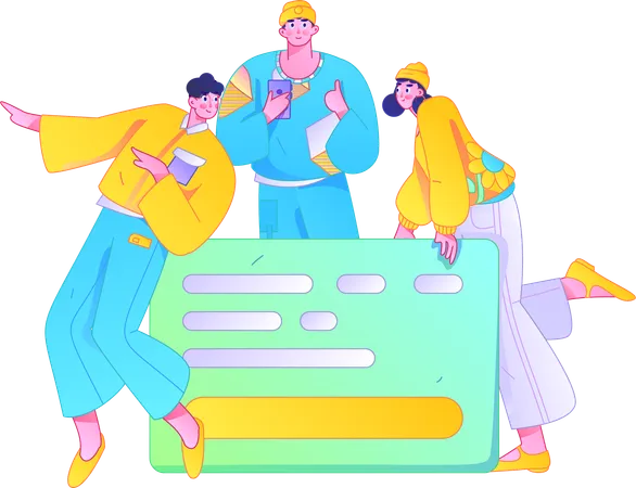 People working on credit score  Illustration