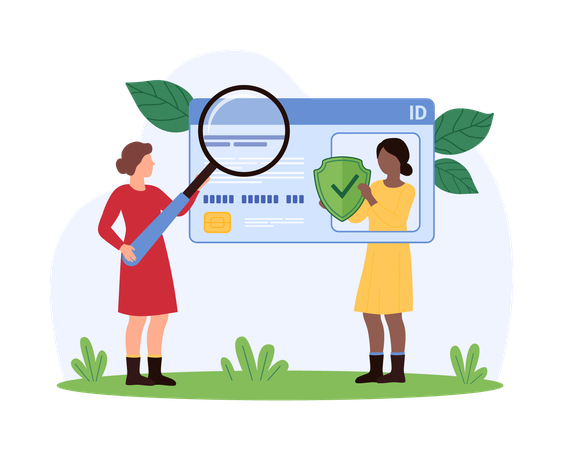 People working on digital data protection  Illustration