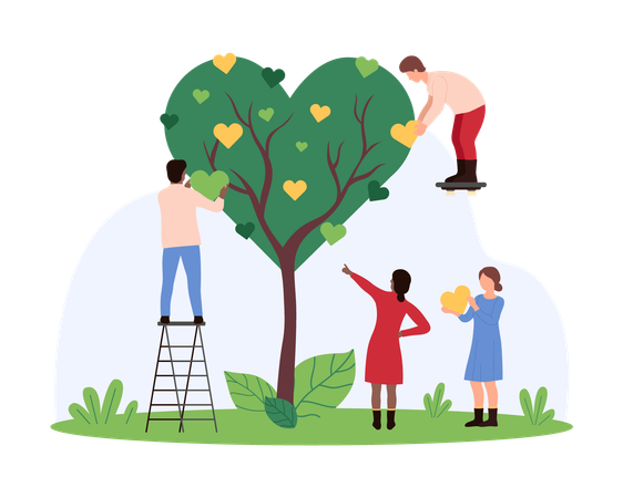 People working on environmental protection  Illustration