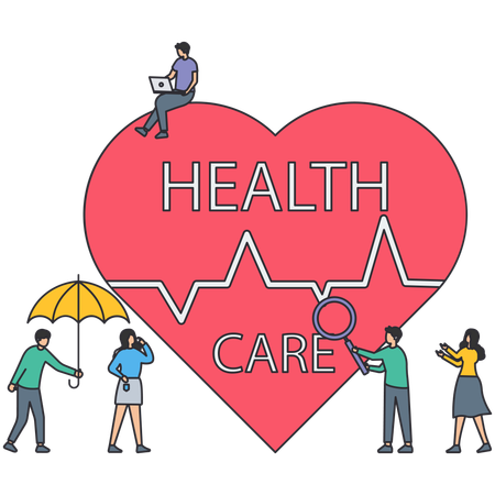 People working on health care  Illustration
