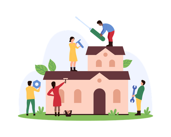 住宅開発に携わる人々  イラスト