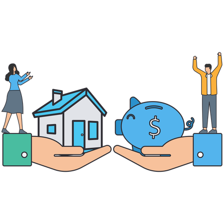 People working on property fund  Illustration