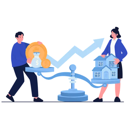 People working on Property Investment  Illustration