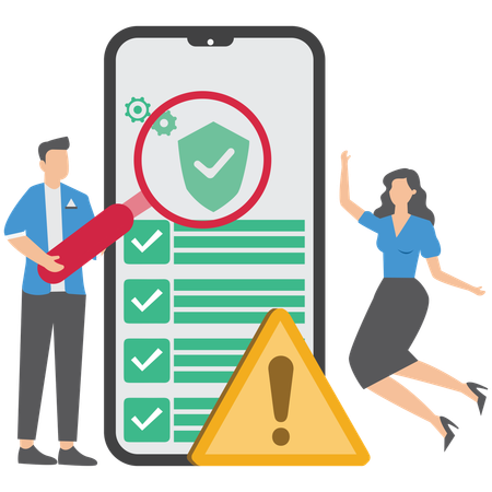 People working on risk assessment  Illustration